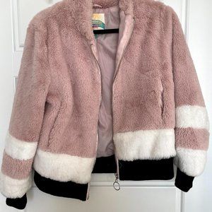 Fuzzy Pink Zip-Up Jacket